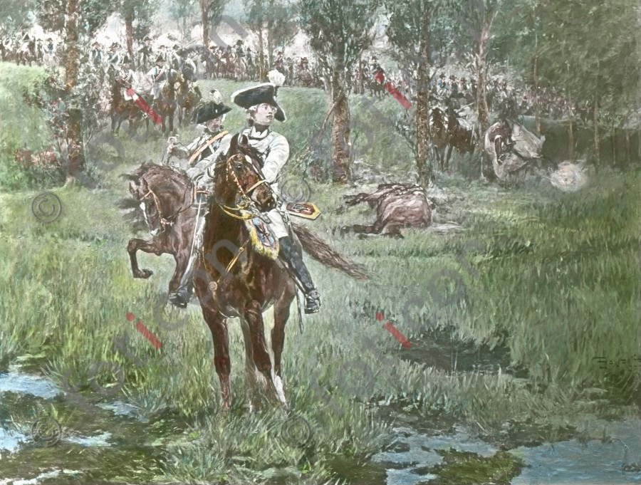 Friedrich Wilhelm von Seydlitz in der Schlacht bei Roßbach ; Friedrich Wilhelm von Seydlitz at the Battle of Rossbach